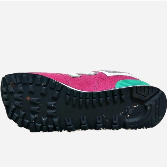 New Balance 574 Classic Sneakers Running Shoes Pink Green Blue Suede Size 10 - Picture 6 of 8